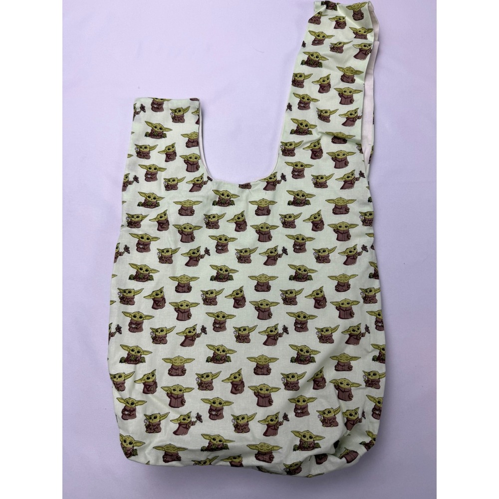 Star Wars Grogu Baby Yoda Japanese Knot Bag Handmade Green Fabric Wristlet Tote